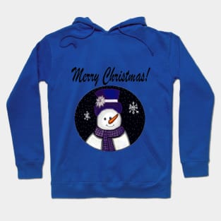 Blue Snowman Merry Christmas Hoodie